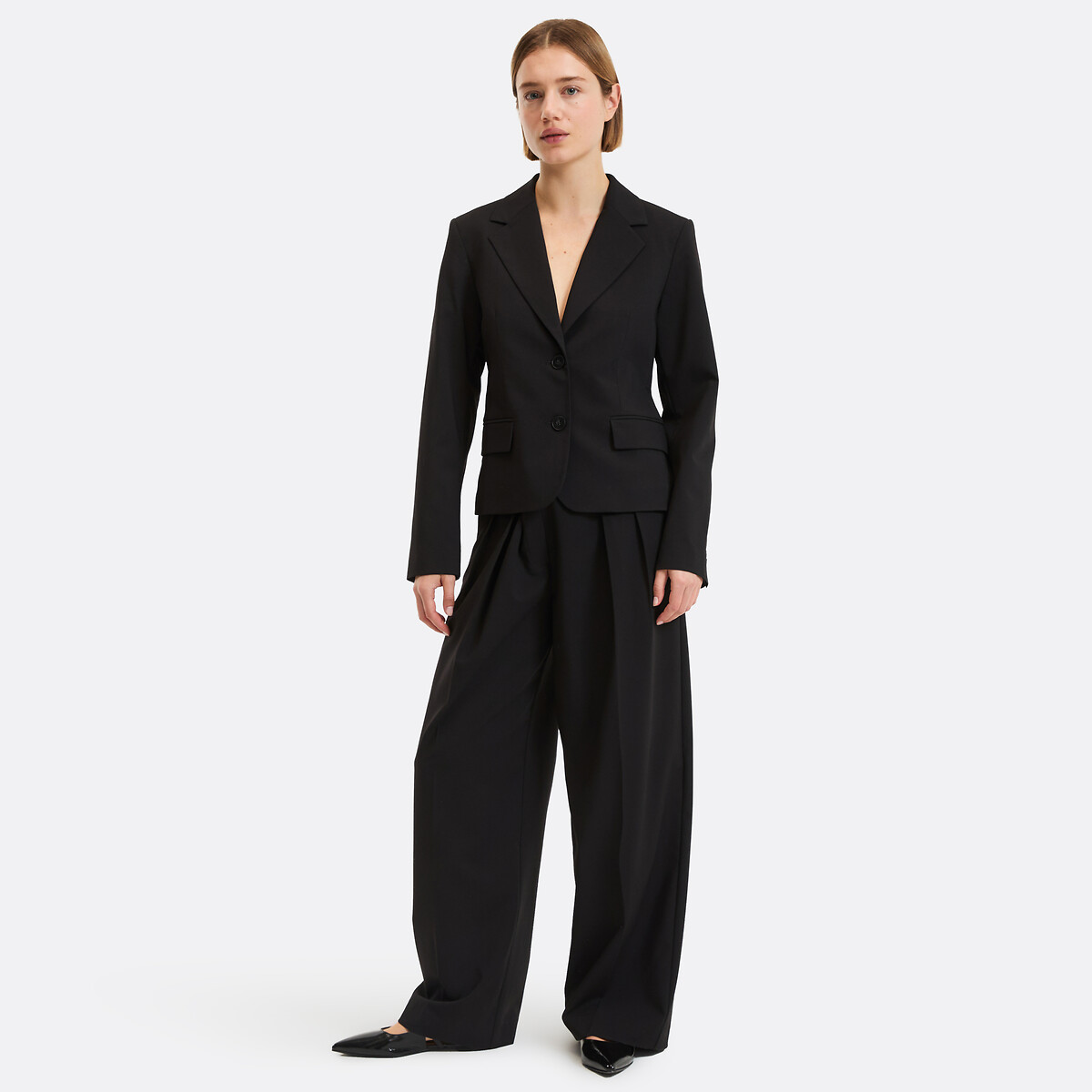 Pantalon large à pinces noir, LA REDOUTE COLLECTIONS