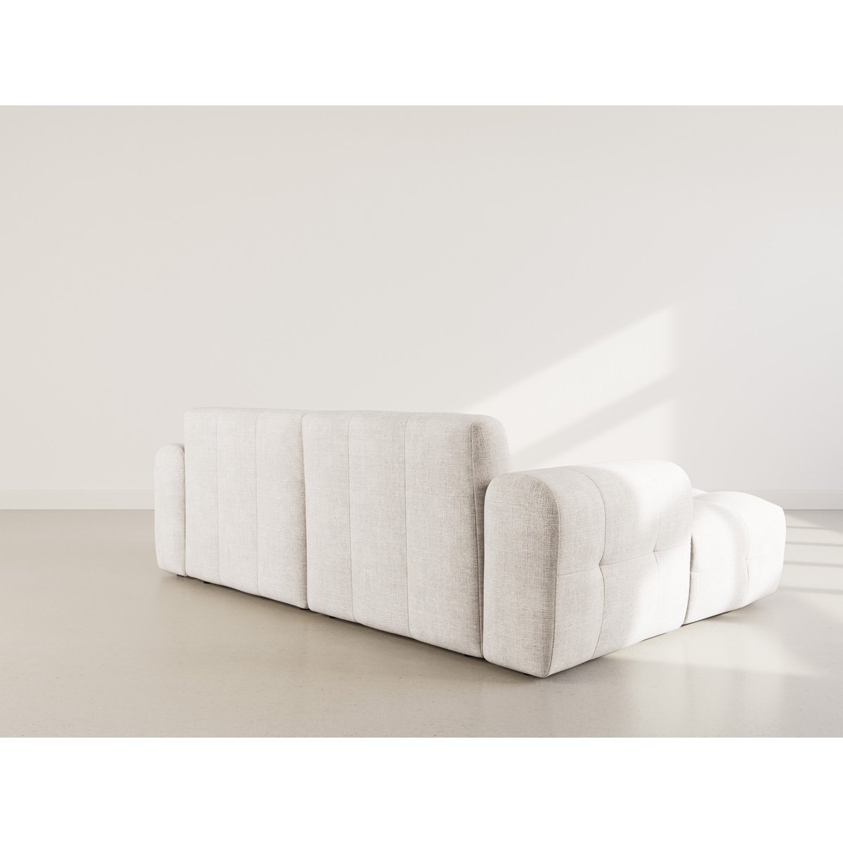 Canapé d'angle gauche en velours texturé, DIANE beige, BEST MOBILIER