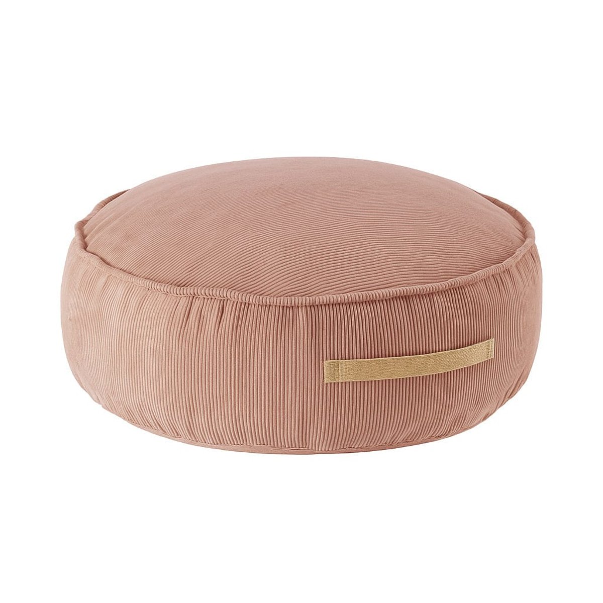 Pouf en velours côtelé pour enfants Rond brique, MEOW BABY