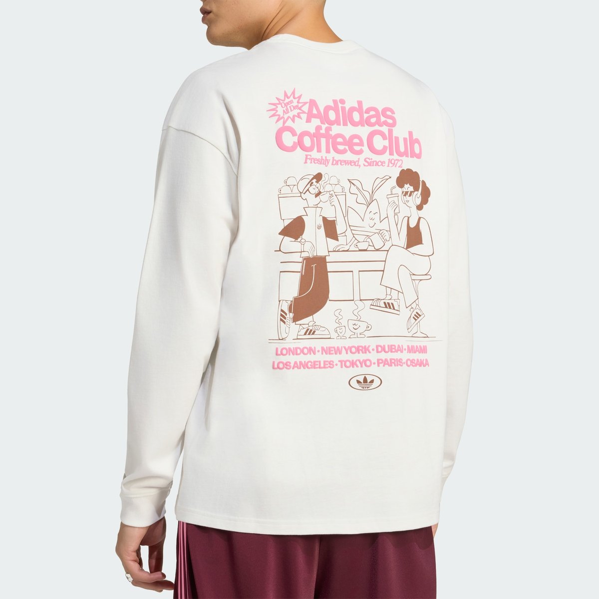 T-Shirt À Manches Longues Graphique Large Cafe core white / preloved brown, adidas Originals
