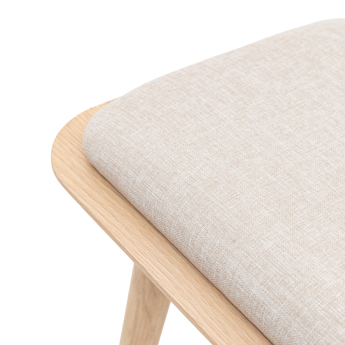 Hale Natural Oak & Linen Upholstered 2 Seater Dining Bench (124 cm) oak, ÉDITÉ