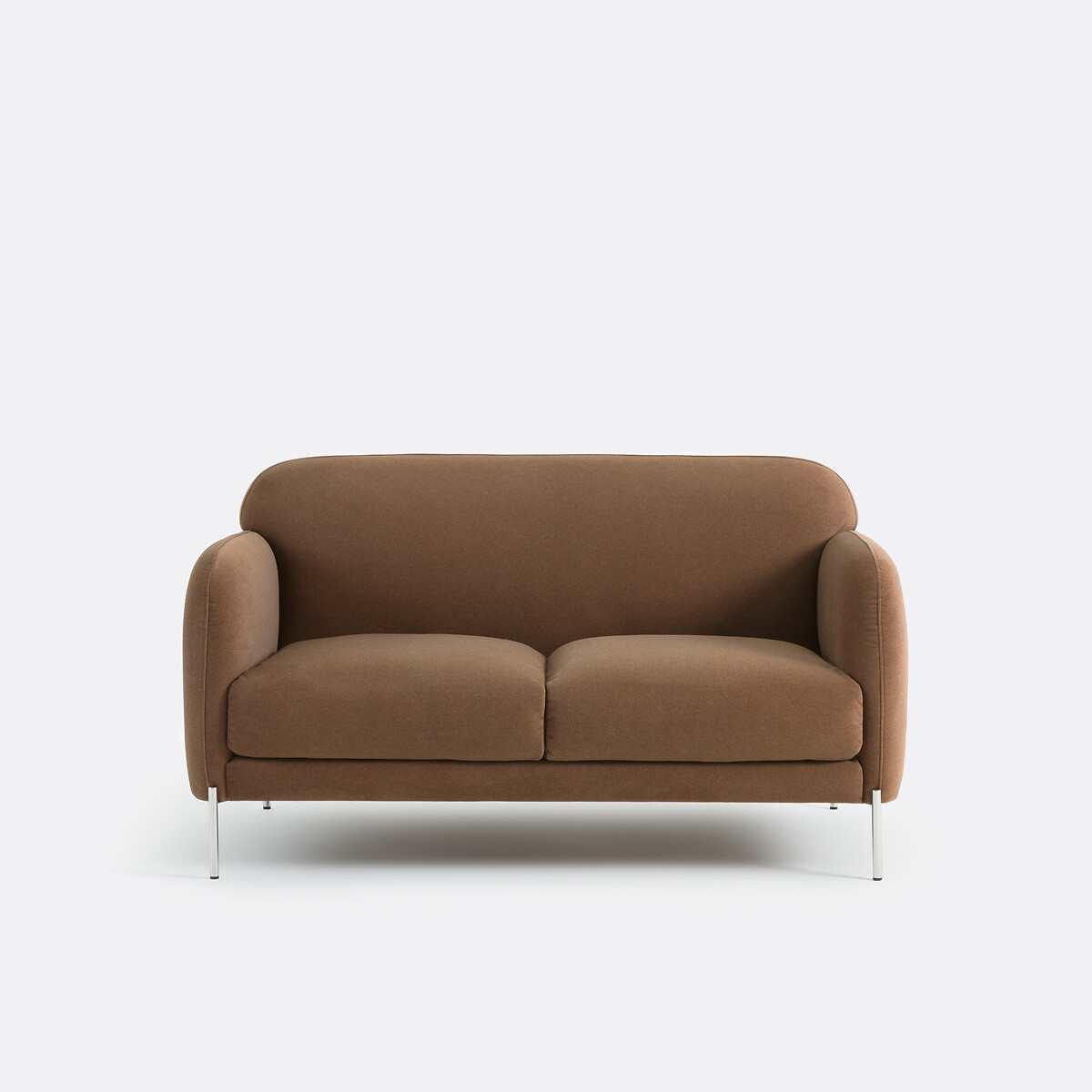 Canapé droit, 2 places, en velours mat, PABLO marron, LA REDOUTE INTERIEURS