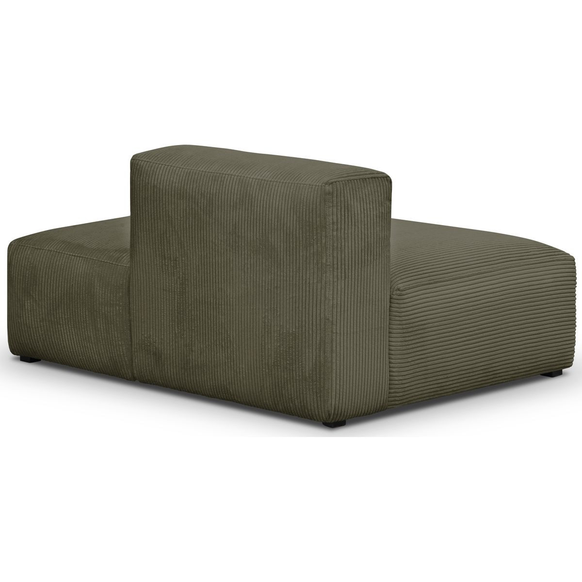 Module d'angle ouvert à droite 2 places en velours côtelé - MODULO vert kaki, HOMIFAB