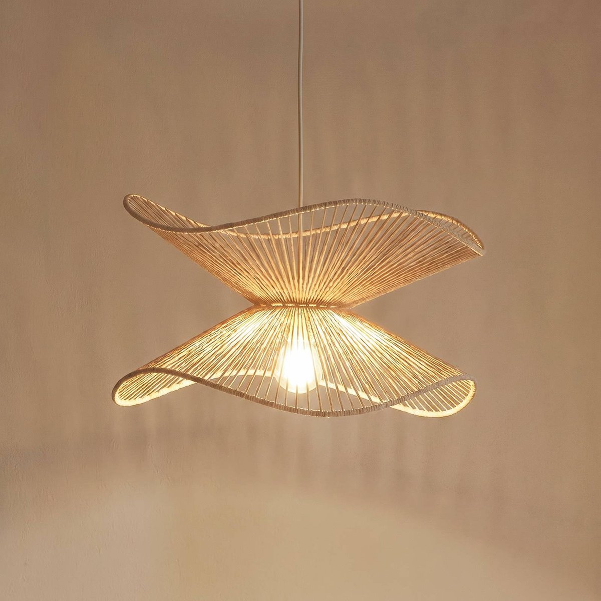 Suspension en papier moderne, Valdorin beige, LINDBY
