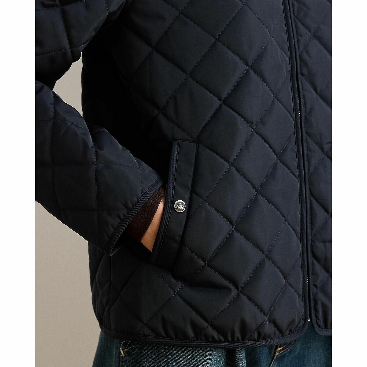 Giacca con zip e stemma blu scuro, LAUREN RALPH LAUREN