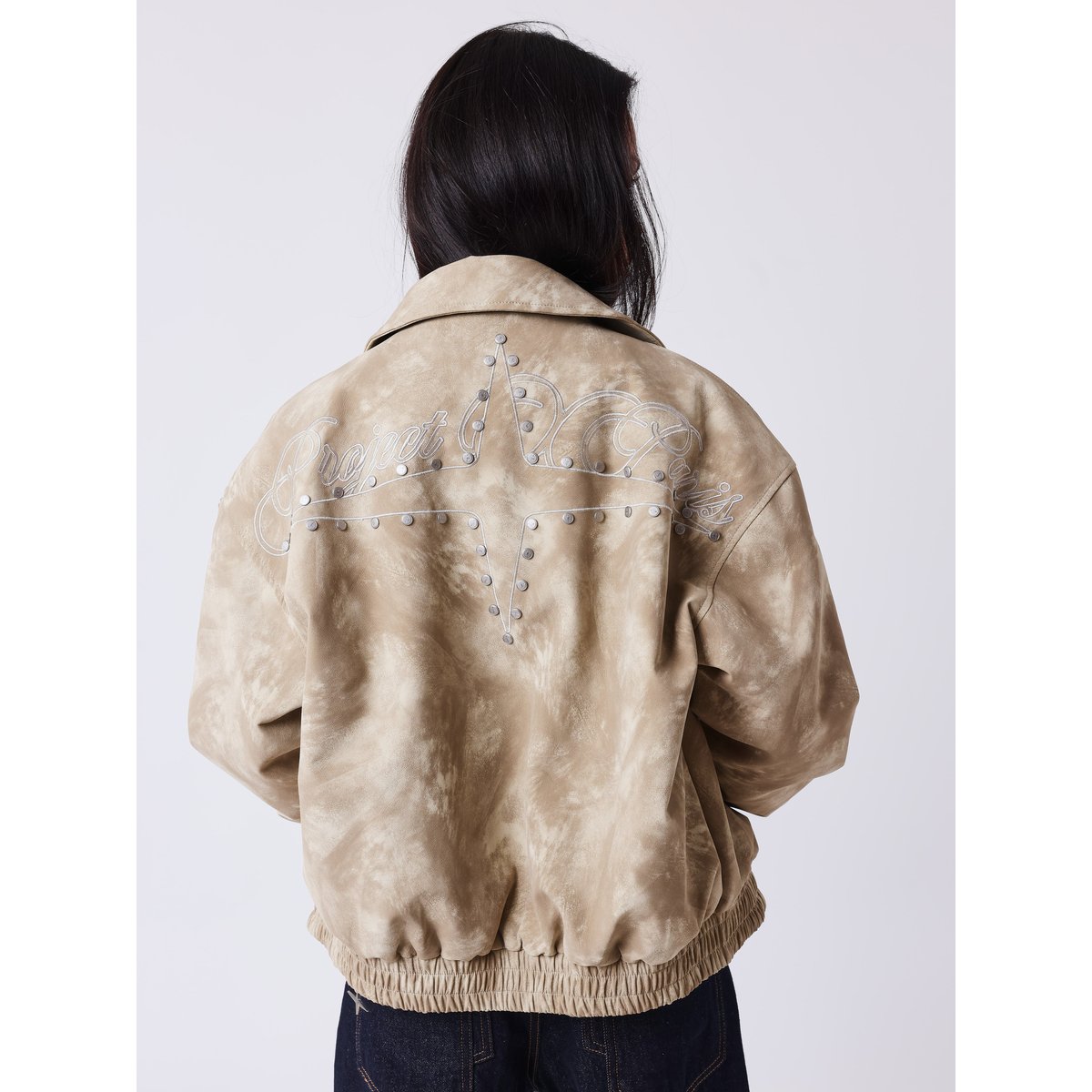 Veste en simili cuir Edgy vert sauge, PROJECT X