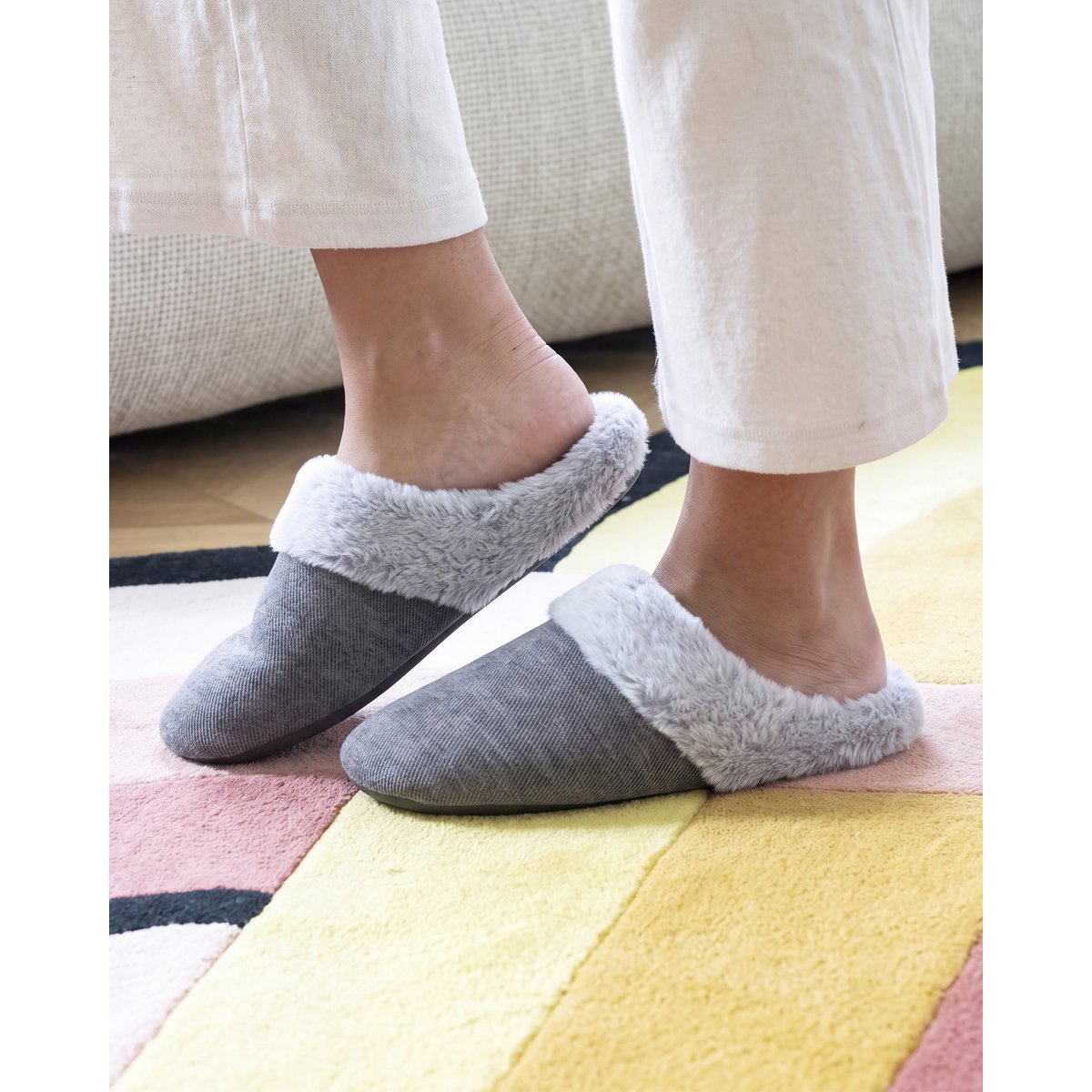 Chaussons extra-light Mules gris, ISOTONER