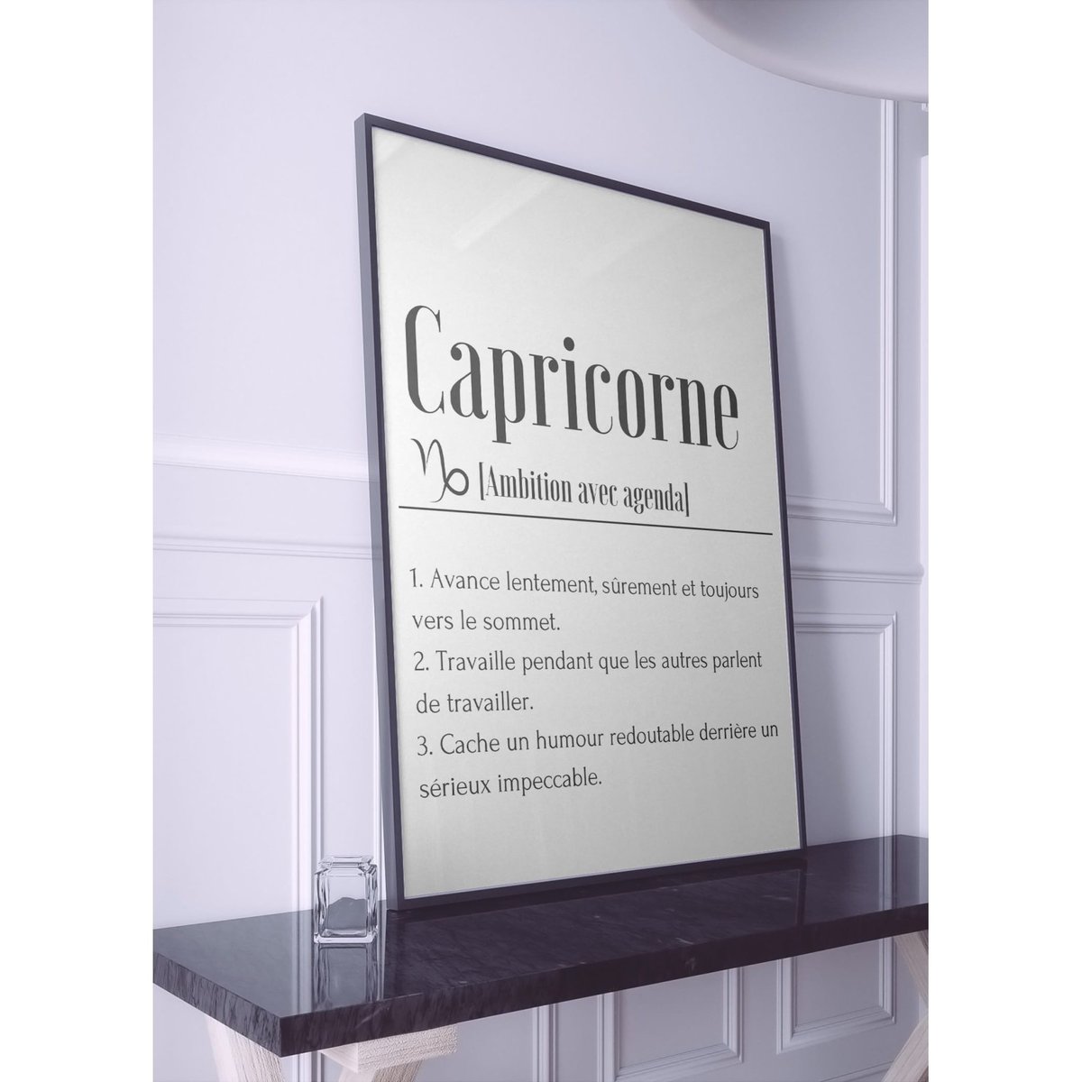 Affiche Définition Capricorne blanc, L'AFFICHERIE