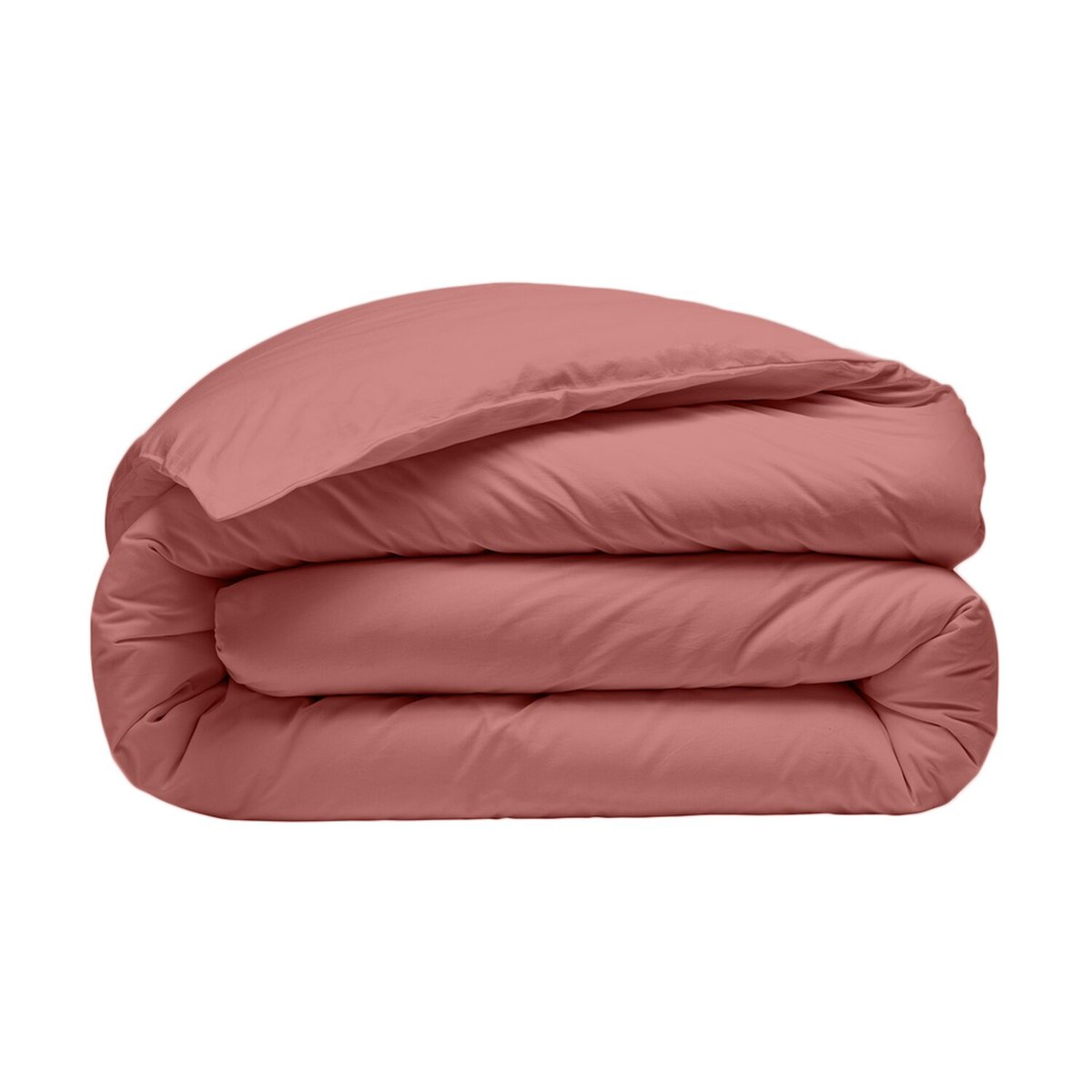 housse de couette en percale de coton lavé unie, ELEGANCE vieux rose, BATON ROUGE