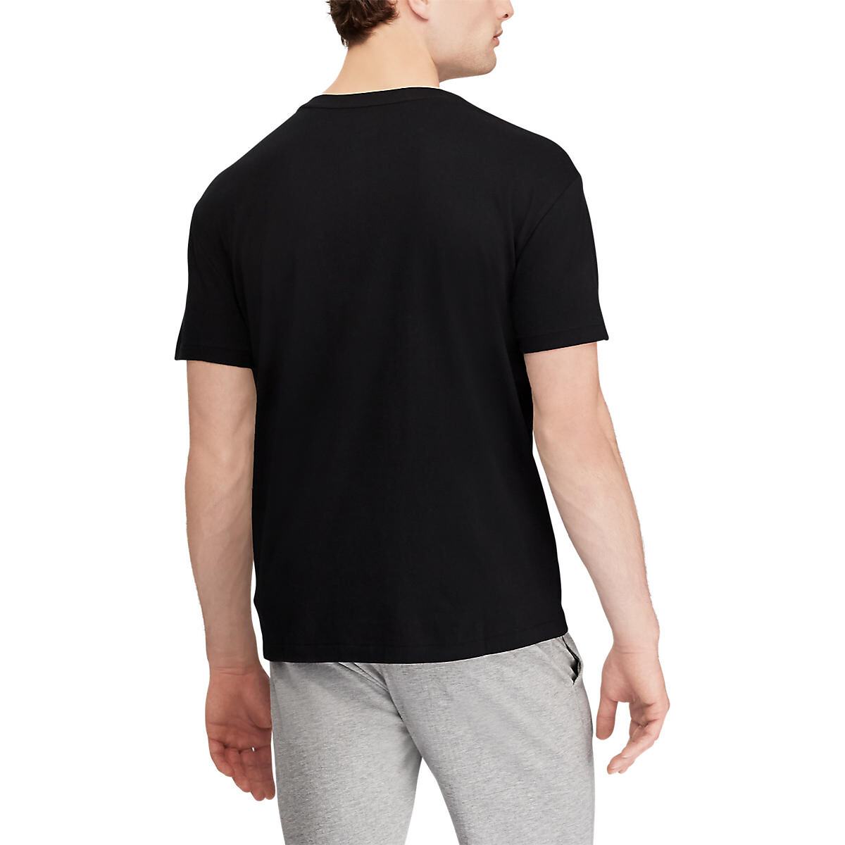 Jersey Cotton T-Shirt with V-Neck black, POLO RALPH LAUREN