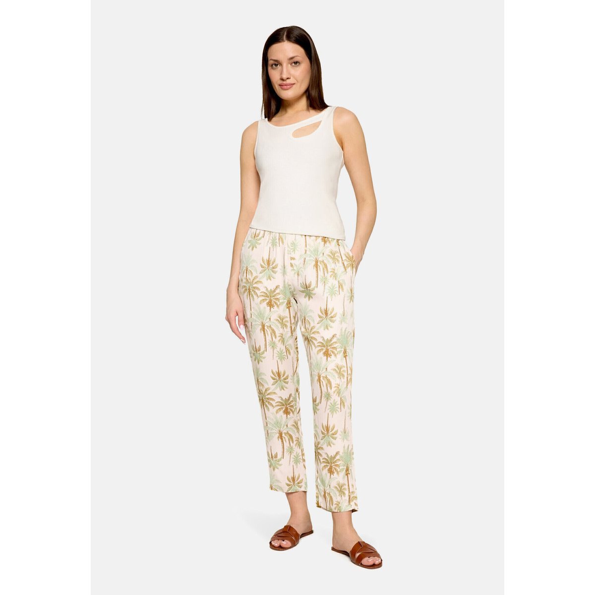 Pantalon casual à élastique nature/green, CARTOON