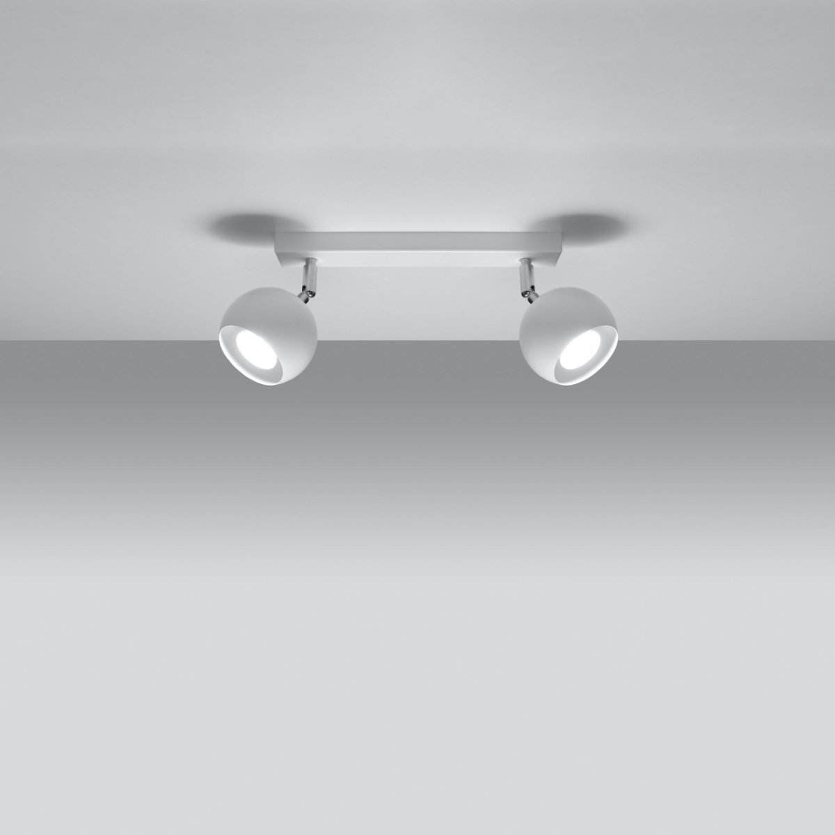 Plafonnier Acier Blanc GU10 2 Oculare blanc, EDEN