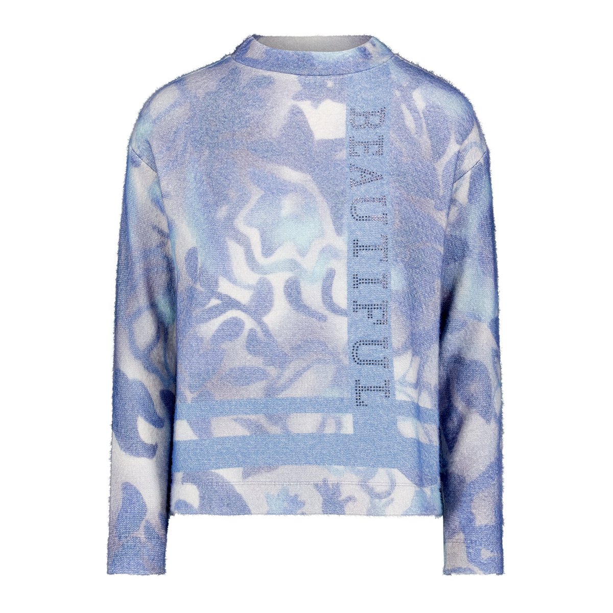 Sweat-shirt à col droit bleu/beige, BETTY BARCLAY