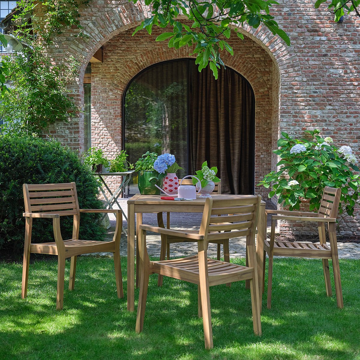 Table de jardin en acacia massif 90 cm MILOS naturel, BERAH GETAH