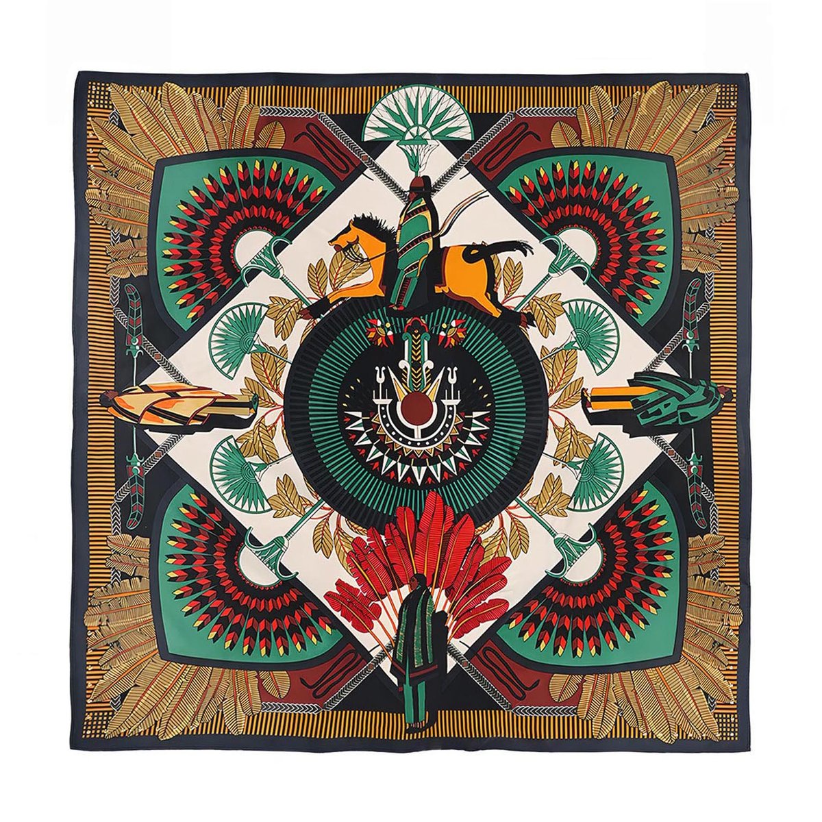 Mini Foulard à motifs MACHU PICHU noir, WILD