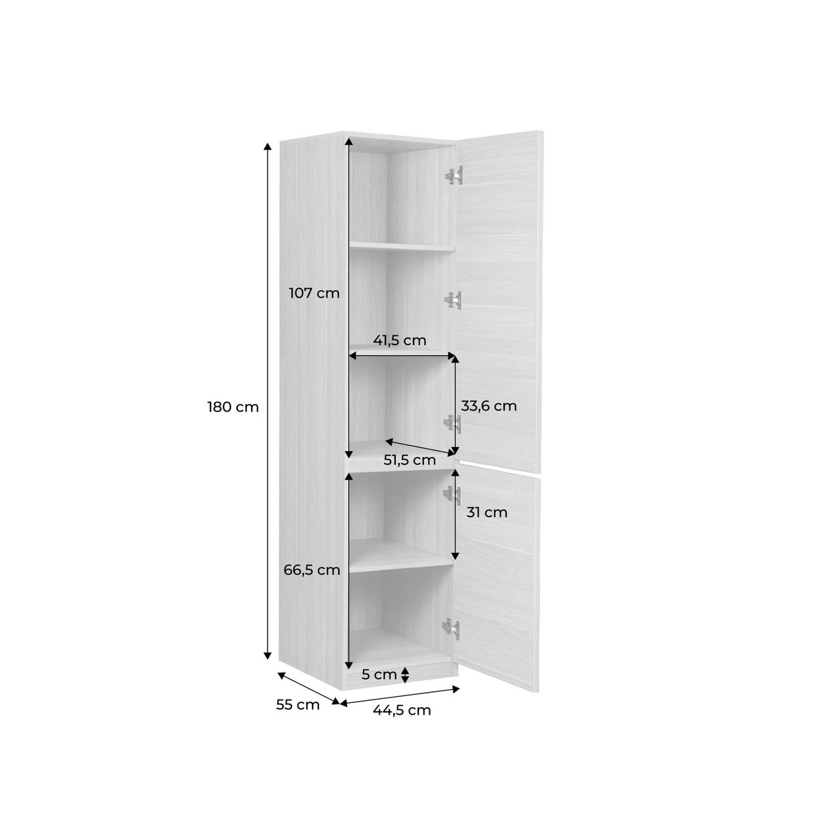 Module dressing décor bois 2 portes 5 niveaux KUBA naturel, SWEEEK