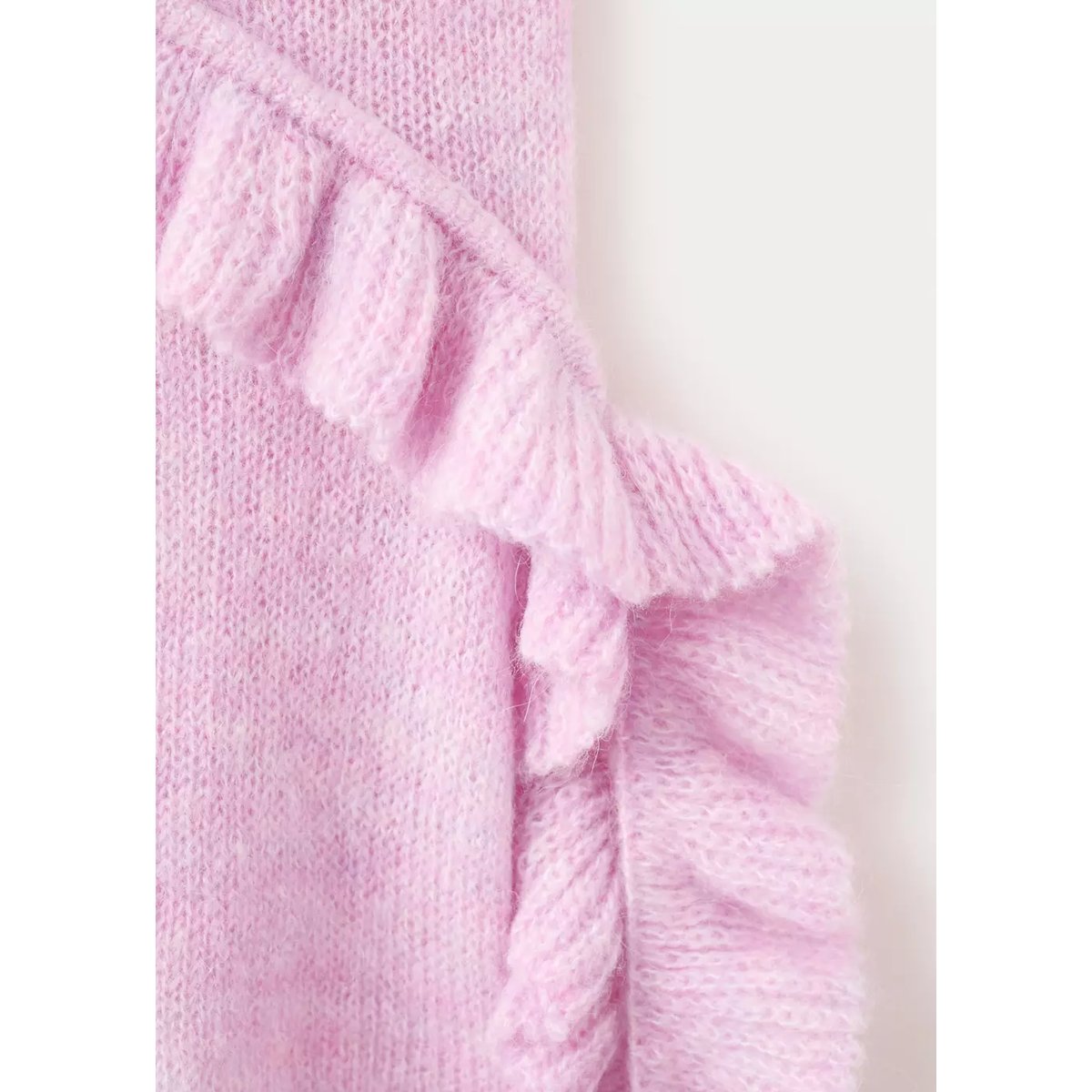 Top maille volants rose, MANGO