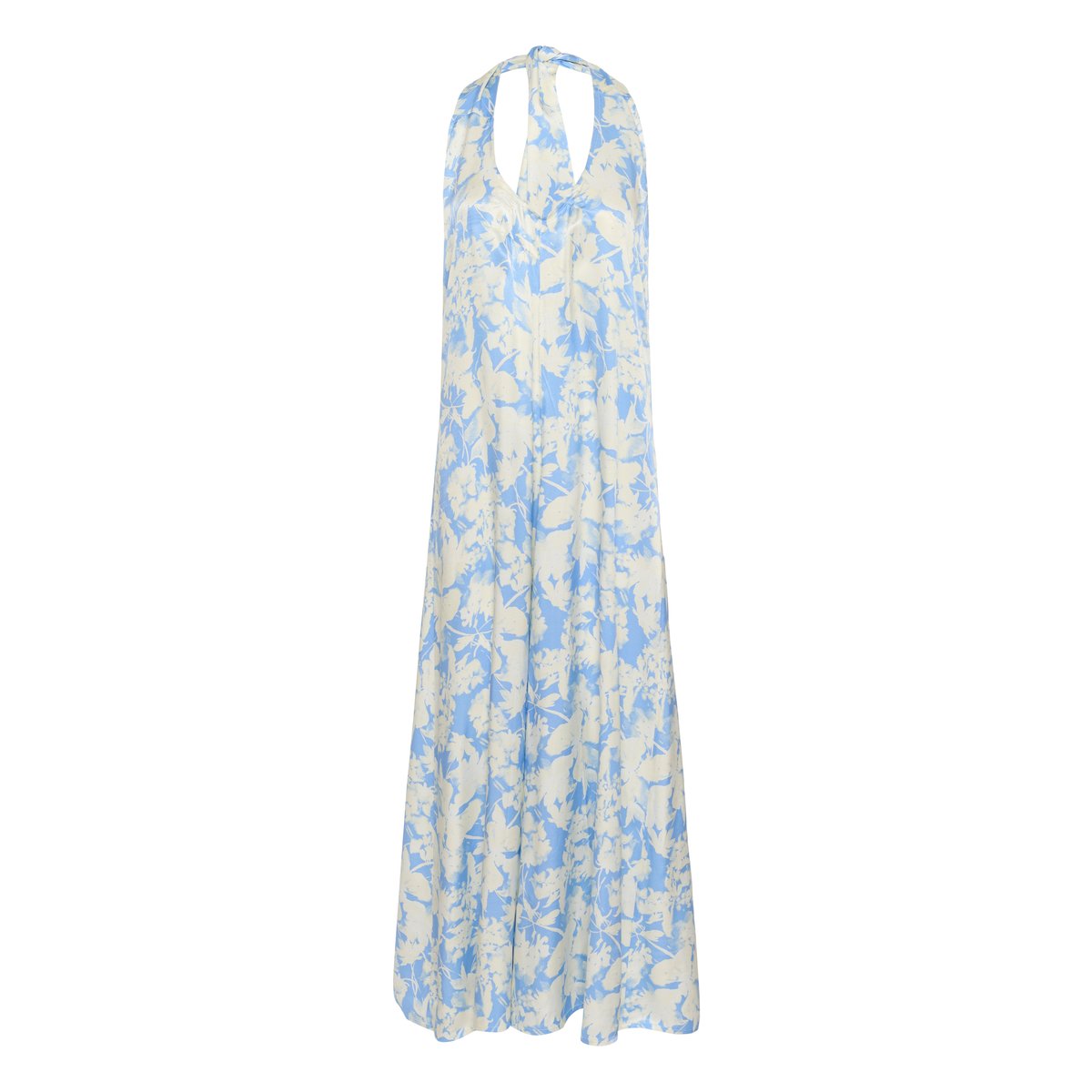 Robe bleu vista blue floral print, SOAKED IN LUXURY