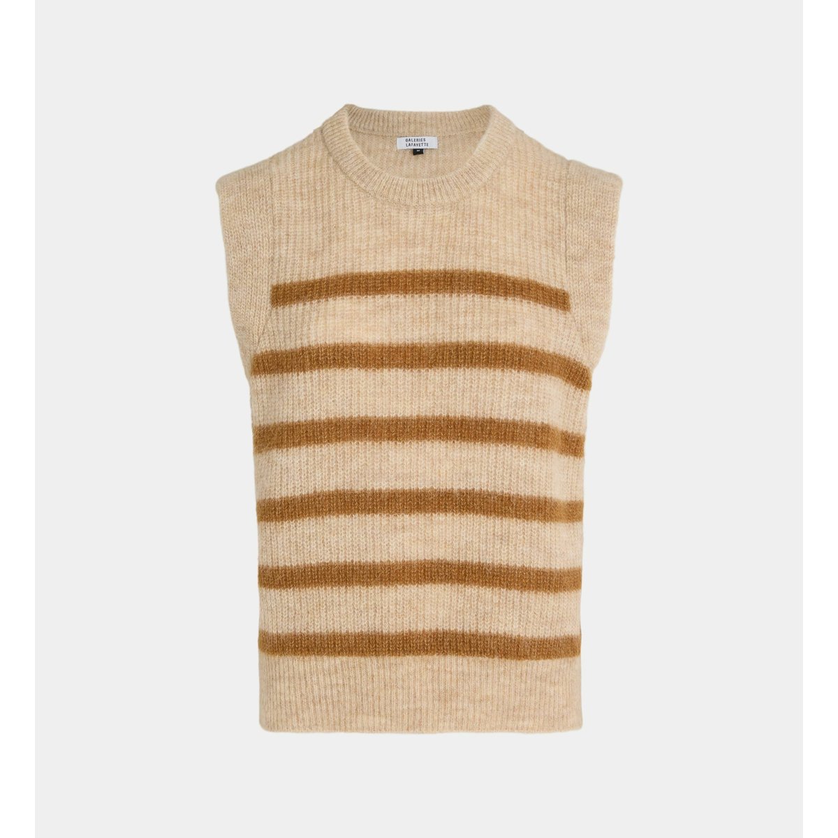 Pull dauphine sans manches en laine beige, GALERIES LAFAYETTE