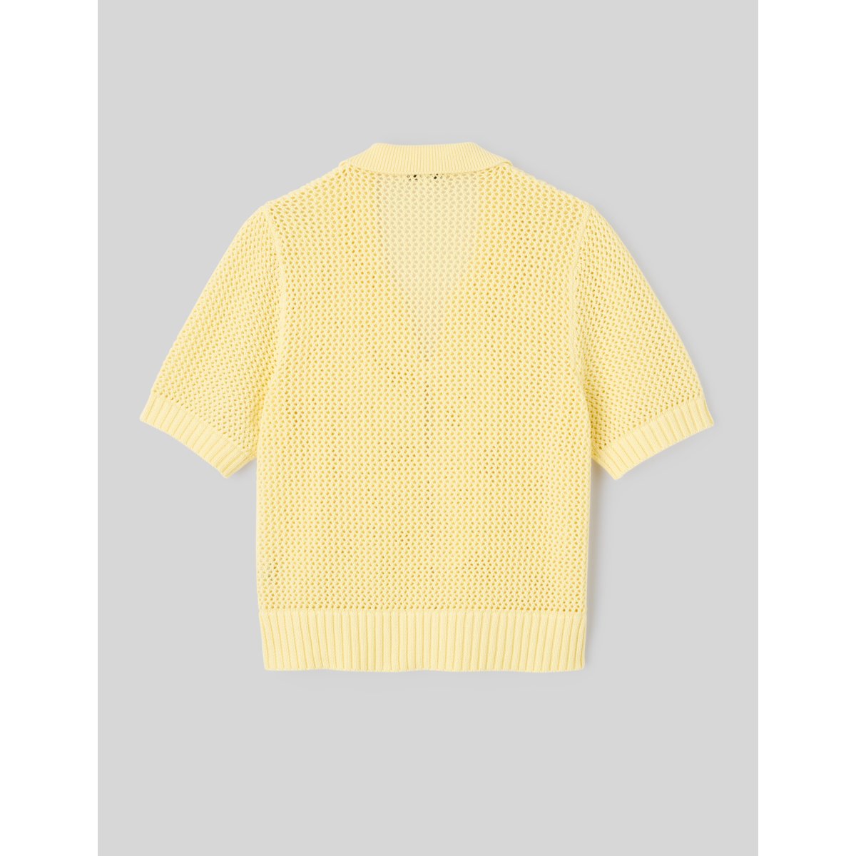 Pull manches courtes en crochet jaune, BZB