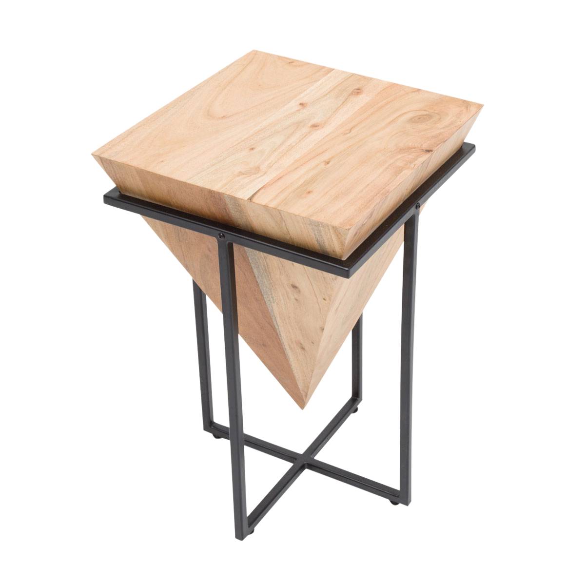 Bout de canapé en bois d'acacia ROMÉO noir, MADE IN MEUBLES