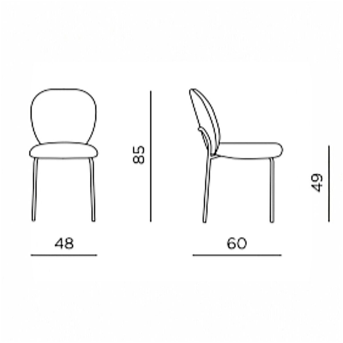 Chaise en tissu, design arrondi LORA (lot de 2) moutarde, PIER IMPORT