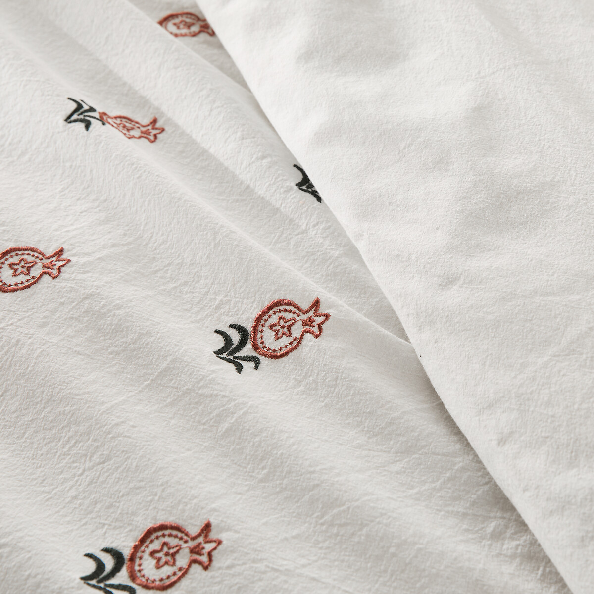 Housse de couette en coton vintage brodé, Anda ecru, LA REDOUTE INTERIEURS