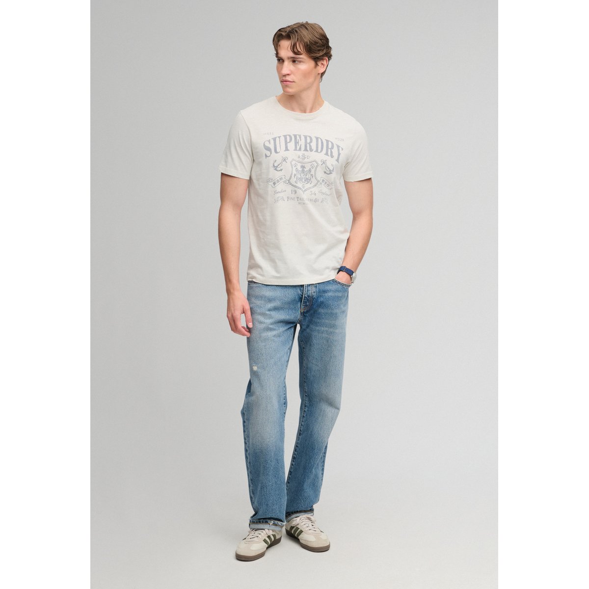 T-shirt Mercantile écru flammé, SUPERDRY
