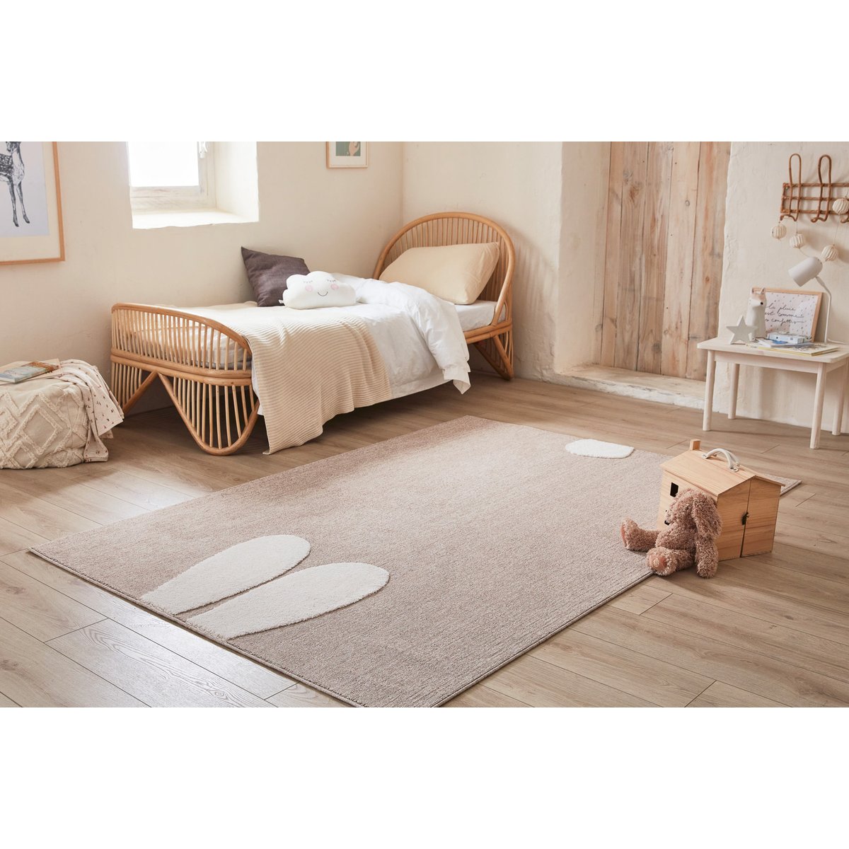 Tapis enfant BAMBI beige lapin, NAZAR RUGS