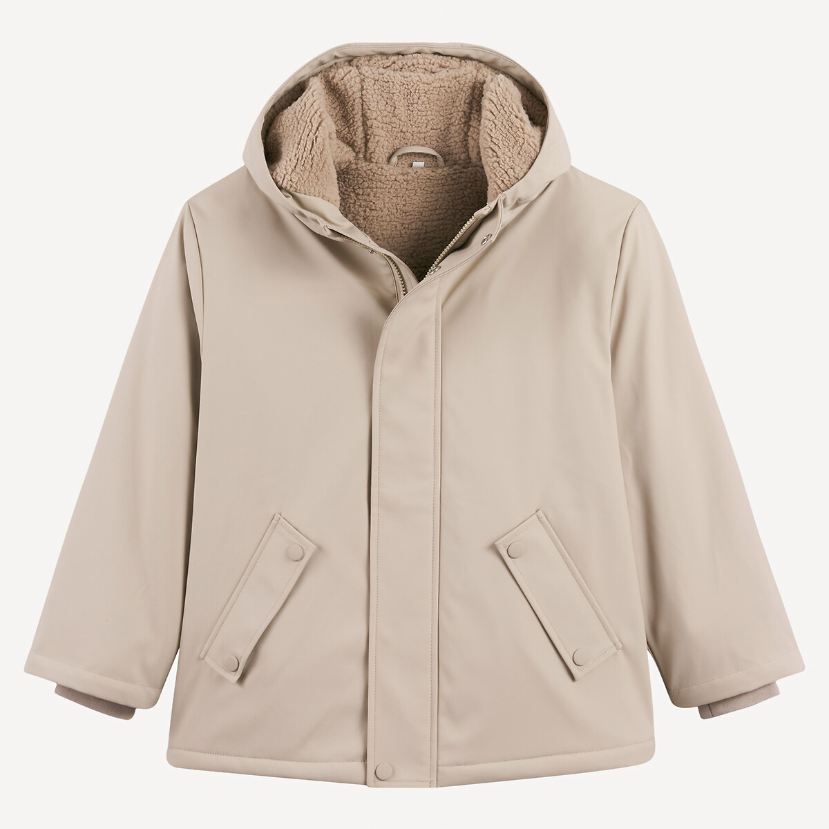 Coupe-vent doublé sherpa à capuche beige, LA REDOUTE COLLECTIONS