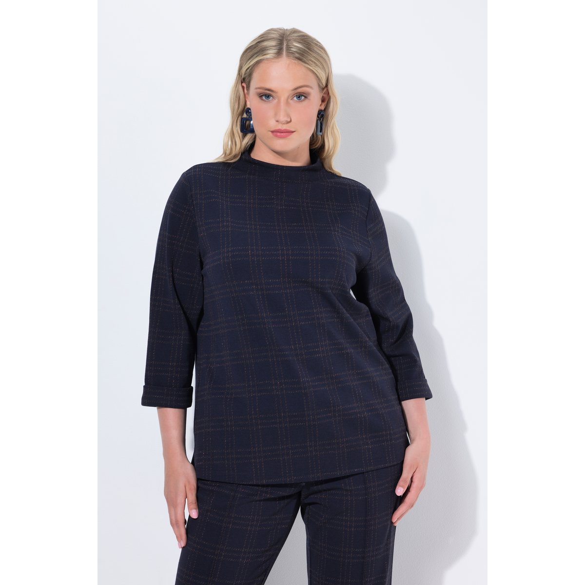 Sweat-shirt en jersey Point de Rome marine, ULLA POPKEN