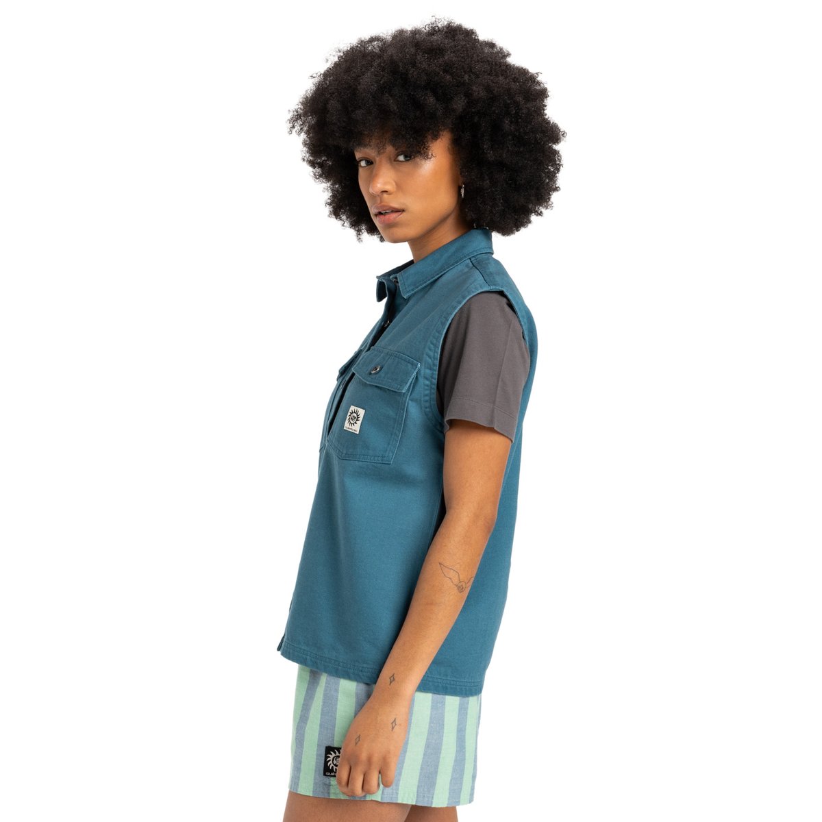 Chemise à manches courtes JOLK bleu real teal, QUIKSILVER