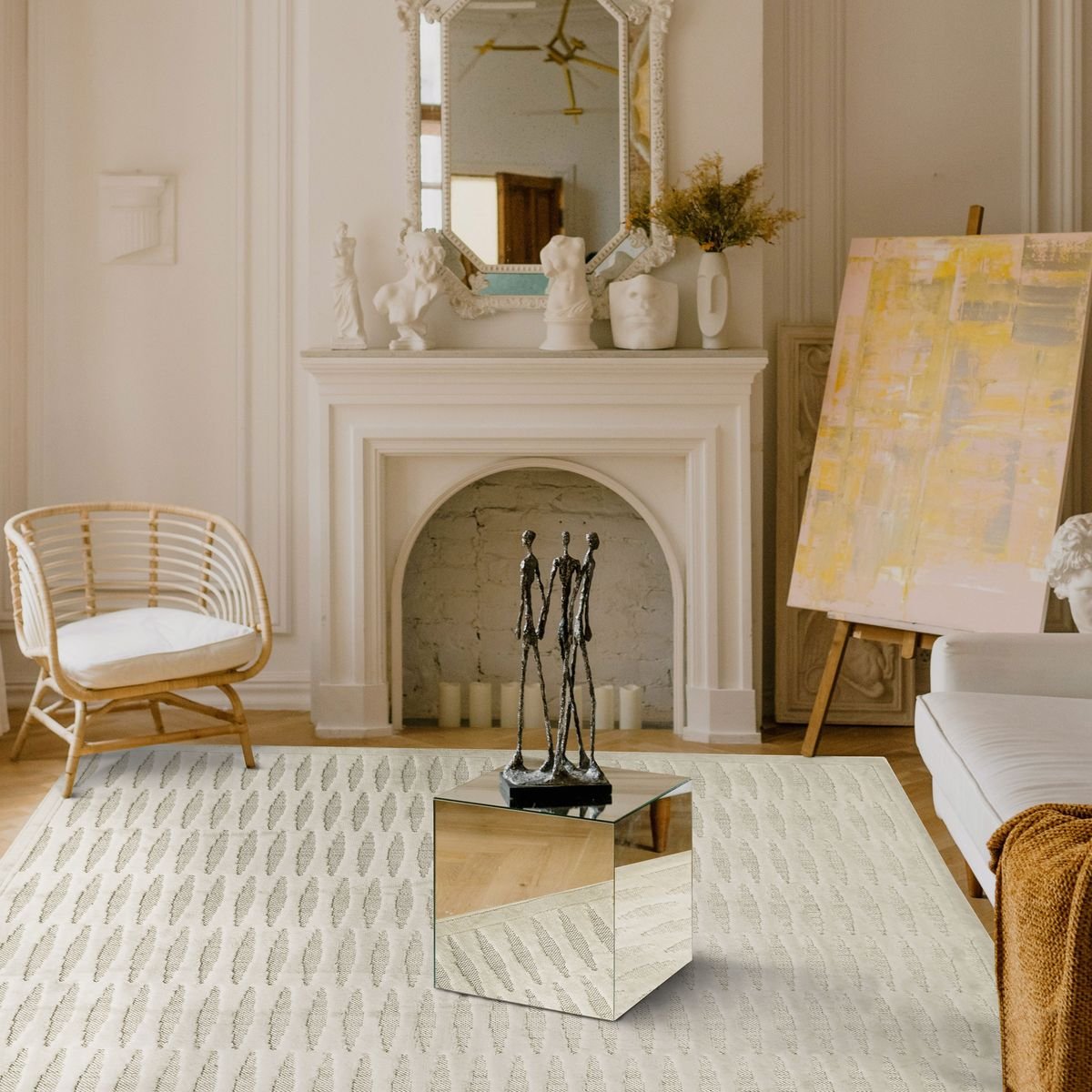 Tapis avec relief motif horizontal EMPRISE HORIZONTAL gris, THE DECO FACTORY