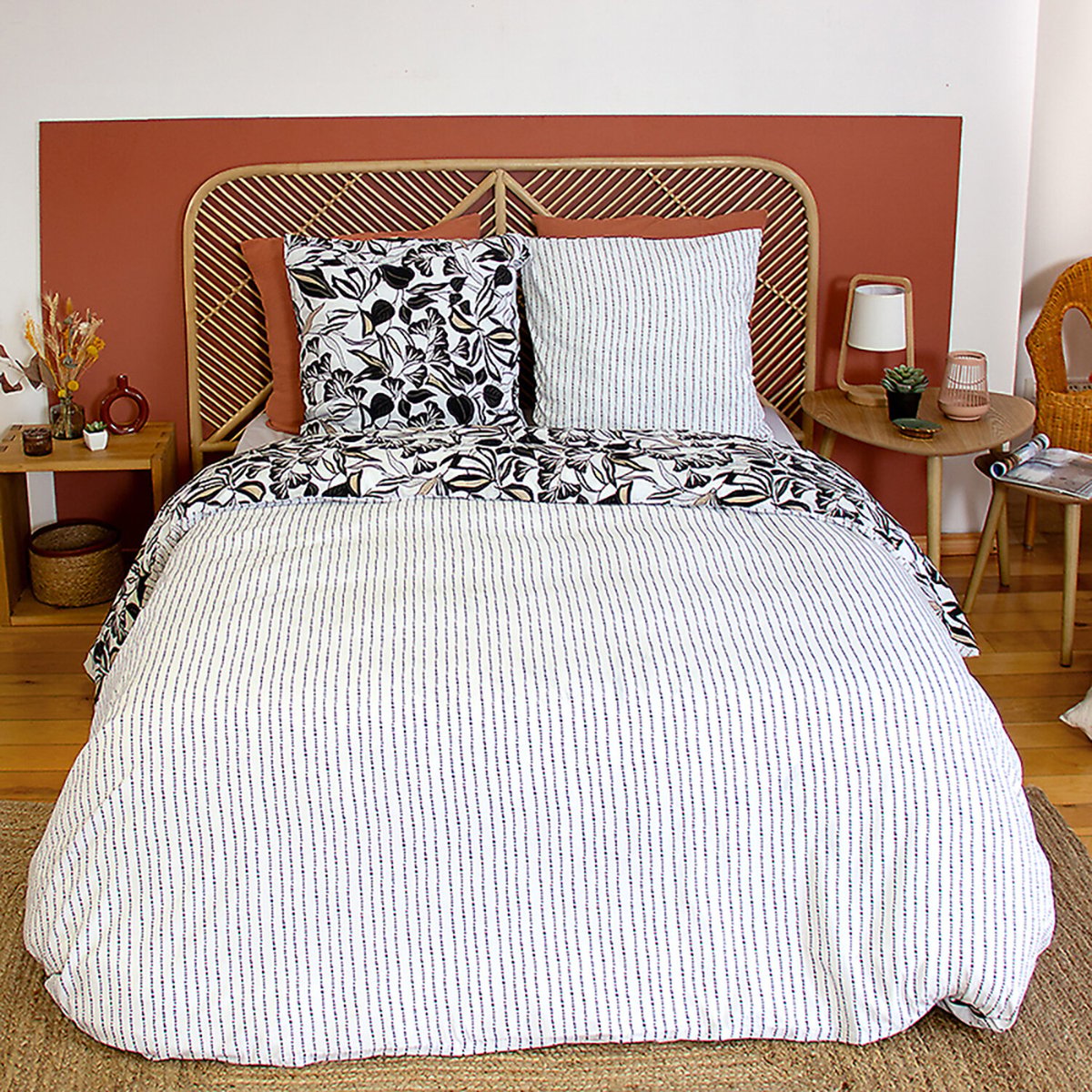 Parure housse de couette en microfibre imprimée, FLore imprime, C DESIGN HOME TEXTILE