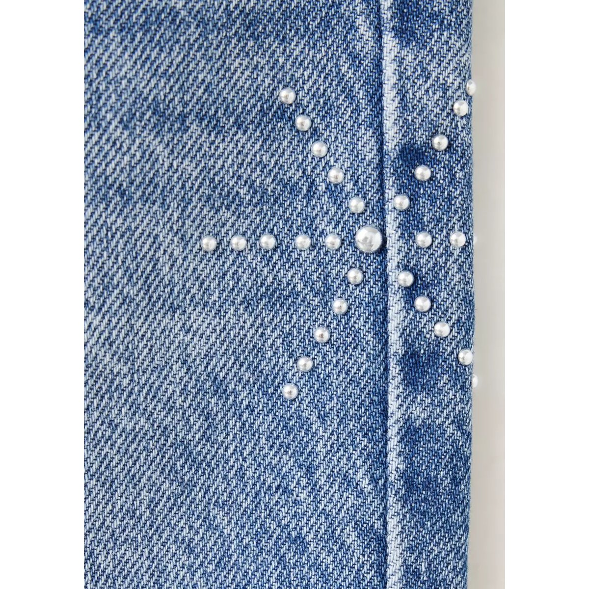 Jean style jupe-culotte détail strass bleu moyen, MANGO BABY