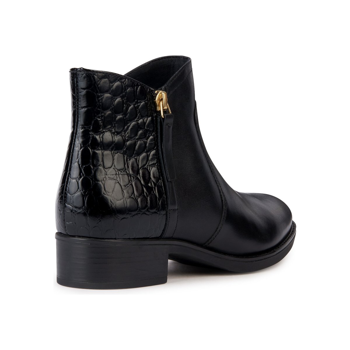 Bottines cuir respirantes zippées Felicity noir, GEOX