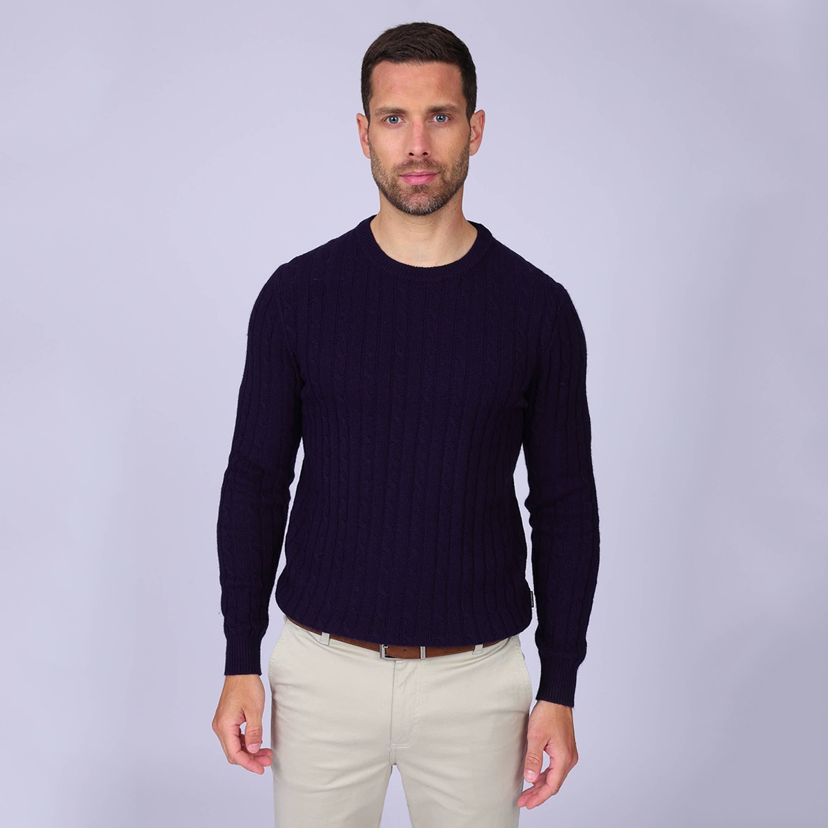 Pull torsadé Hector bleu marine, MISE AU GREEN