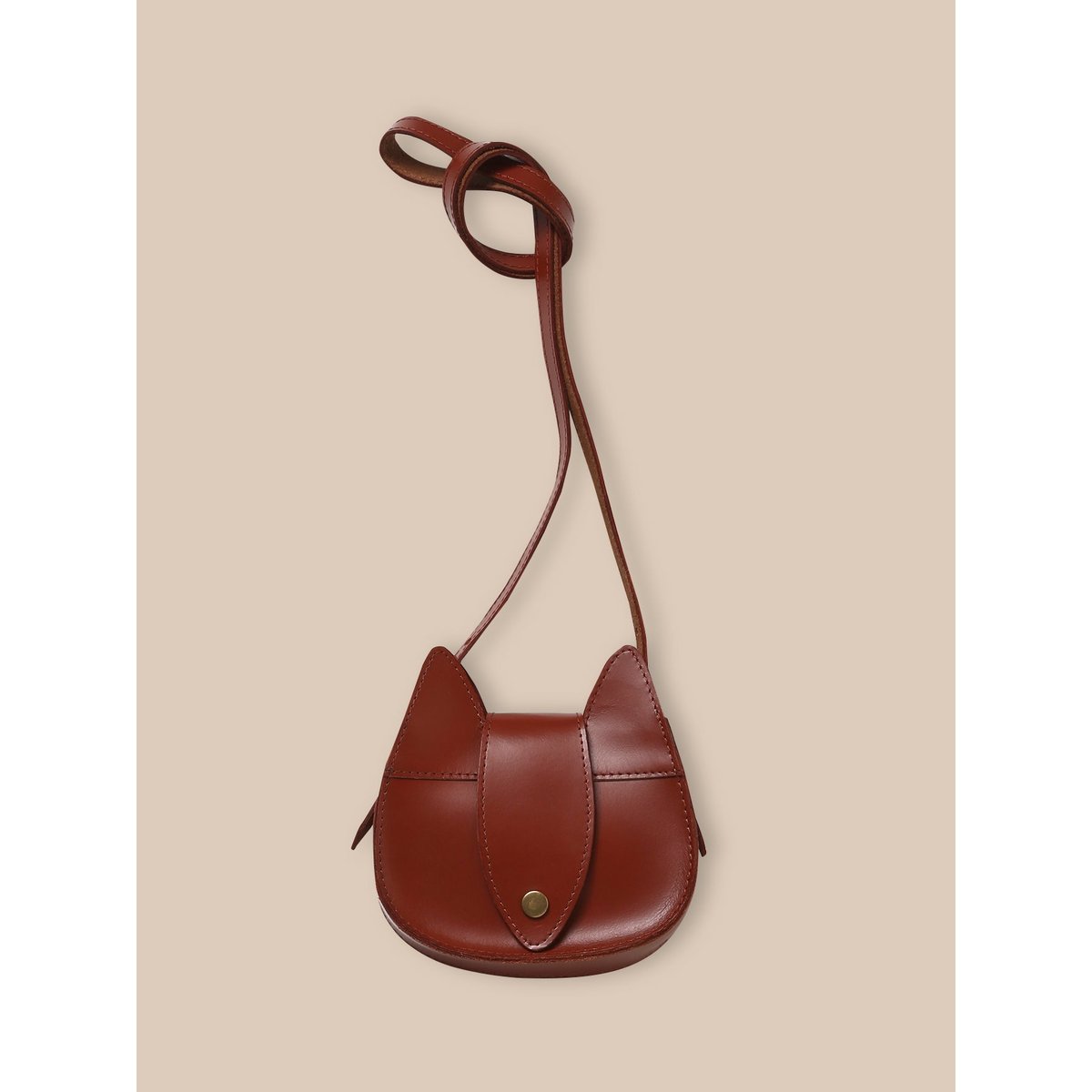 Sac écureuil en cuir cognac, CYRILLUS
