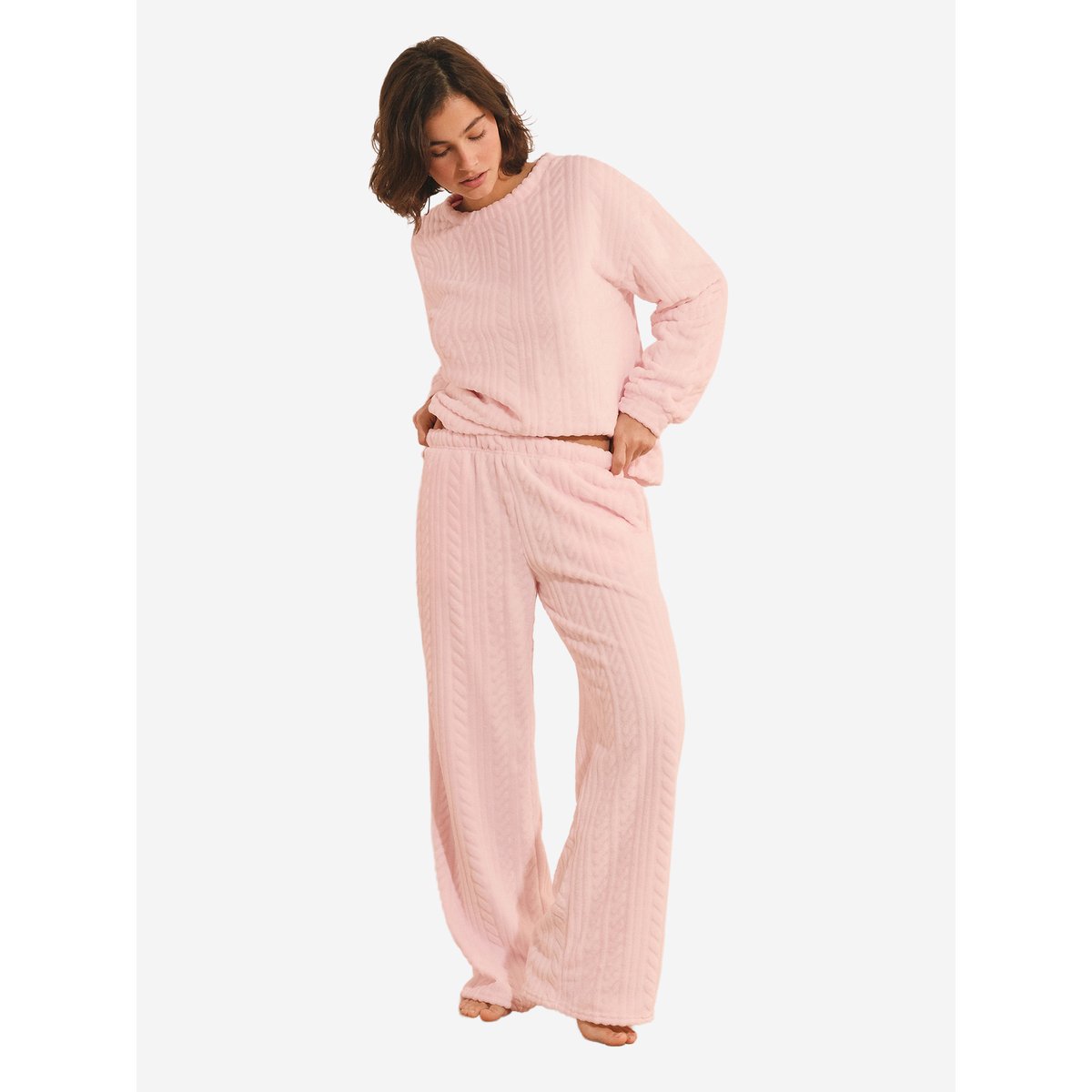 Pantalon de pyjama large LORIANA rose, ETAM
