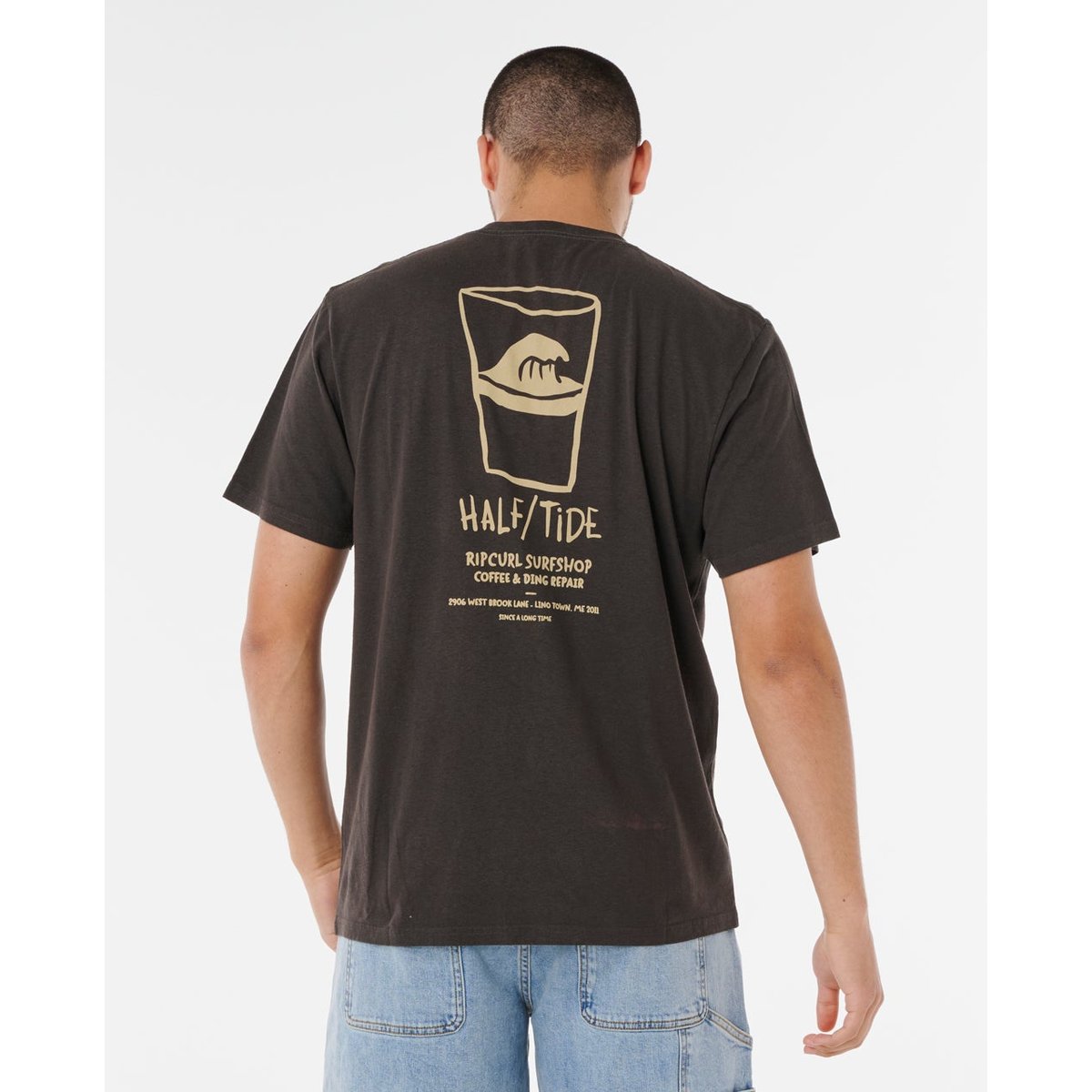 T-shirt à manches courtes SHAPER ADDRESS noir délavé, RIP CURL