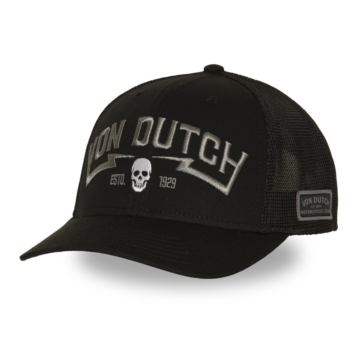 Casquette Trucker S-CURVED noir/gris clair/blanc, VON DUTCH