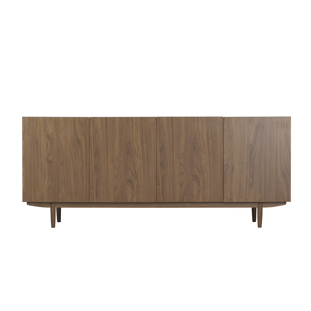 Buffet vintage finition bois foncé noyer 4 portes L180 cm SANAA noyer, MILIBOO