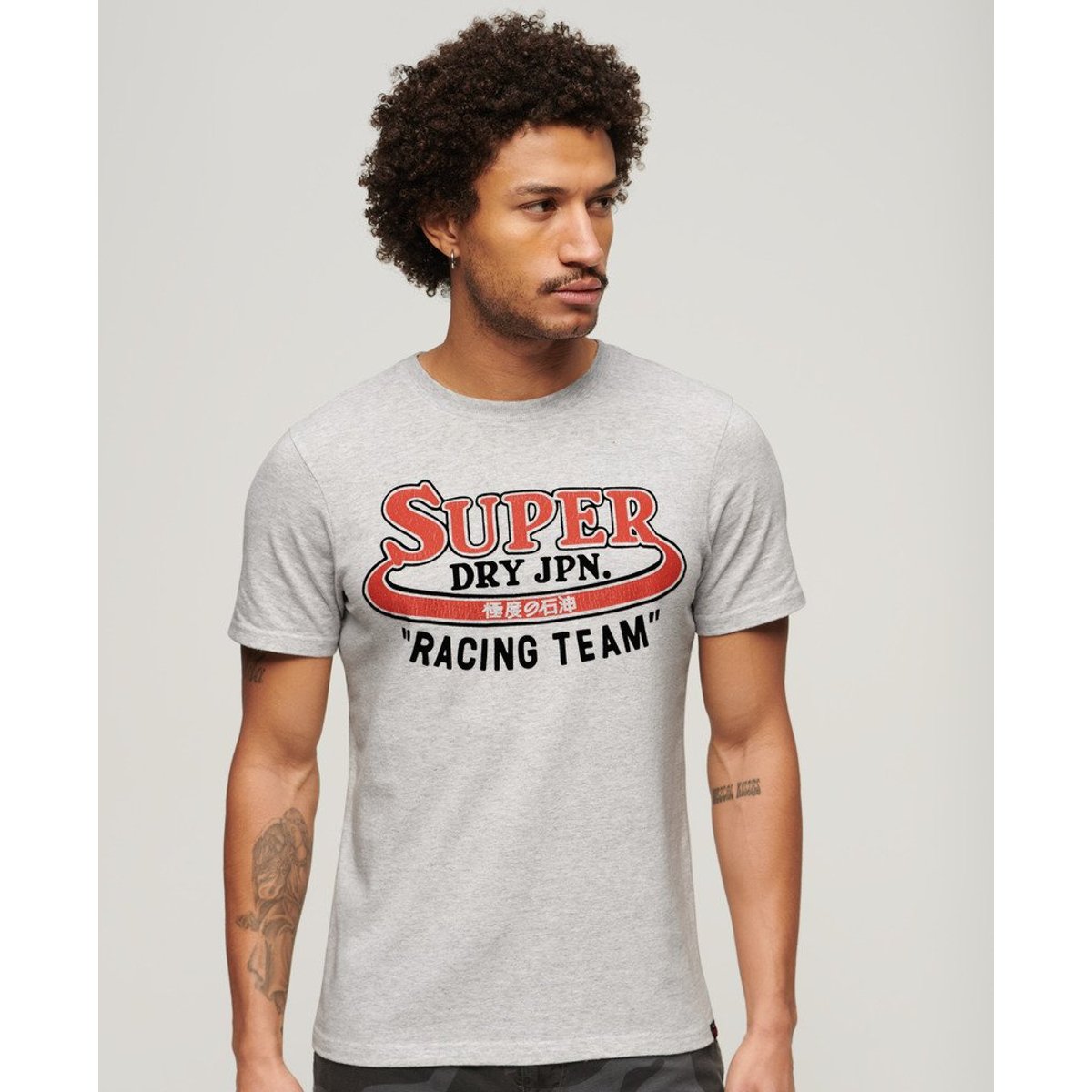 T-shirt à motif Reworked Classic gris flocon chiné, SUPERDRY