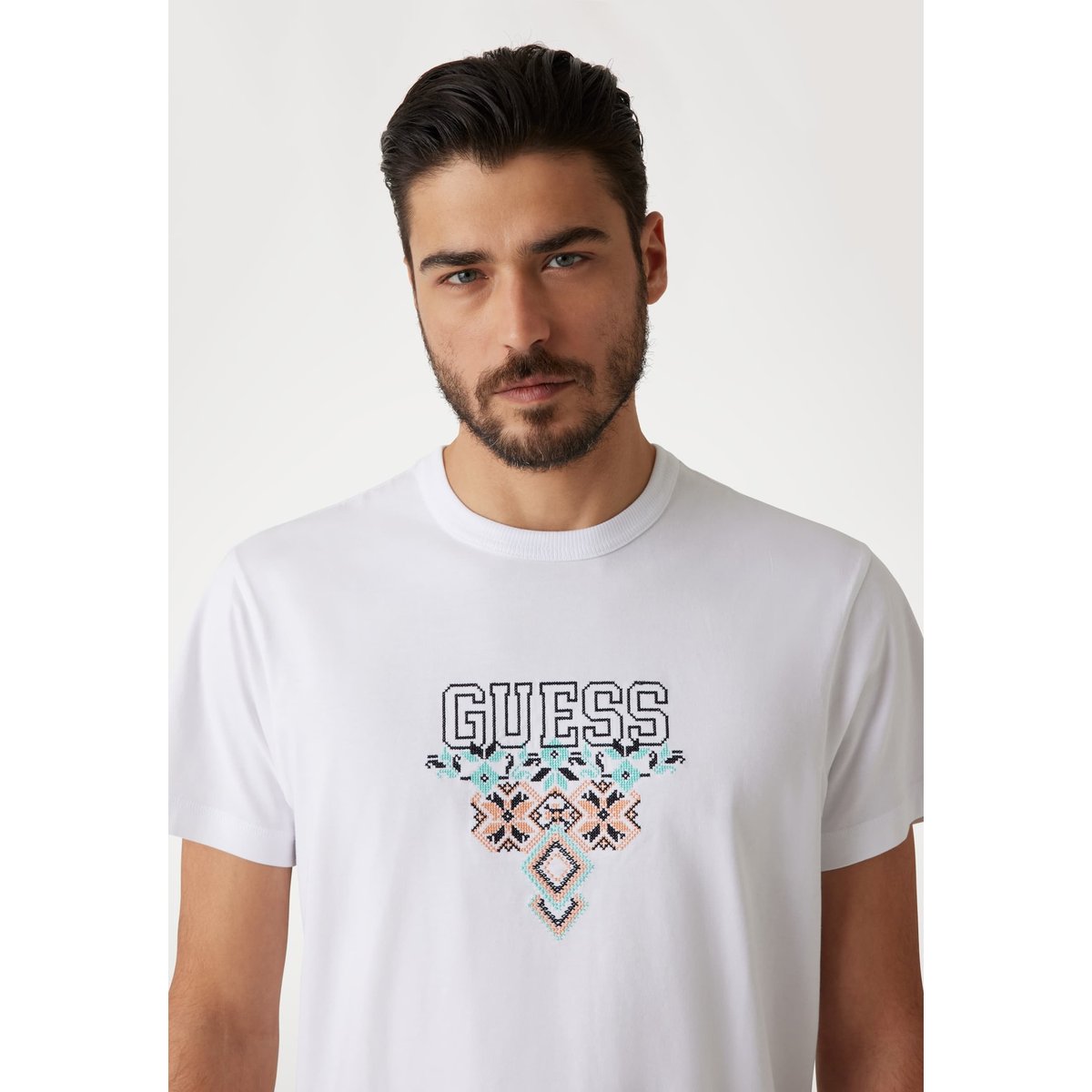 T-Shirt Logo Coupe Classique blanc, GUESS