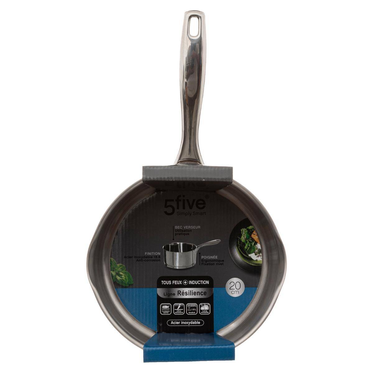 Casserole en inox 16cm avec bec verseur RESILIENCE argent, 5FIVE SIMPLY SMART