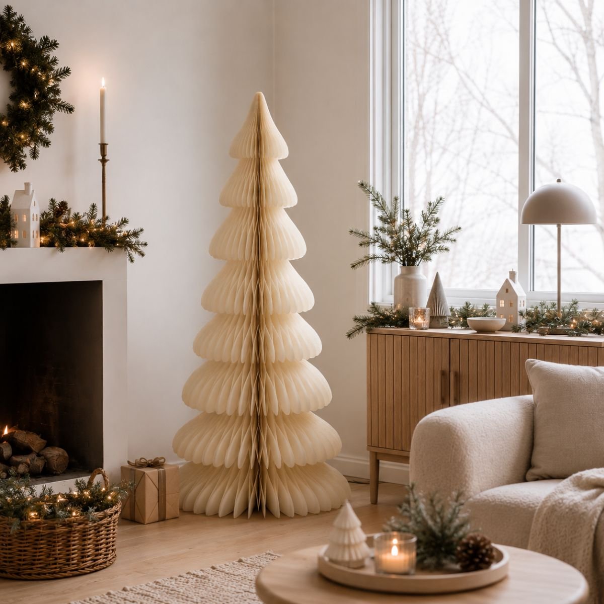 Sapin de Noël décoratif blanc, MICA DECORATIONS