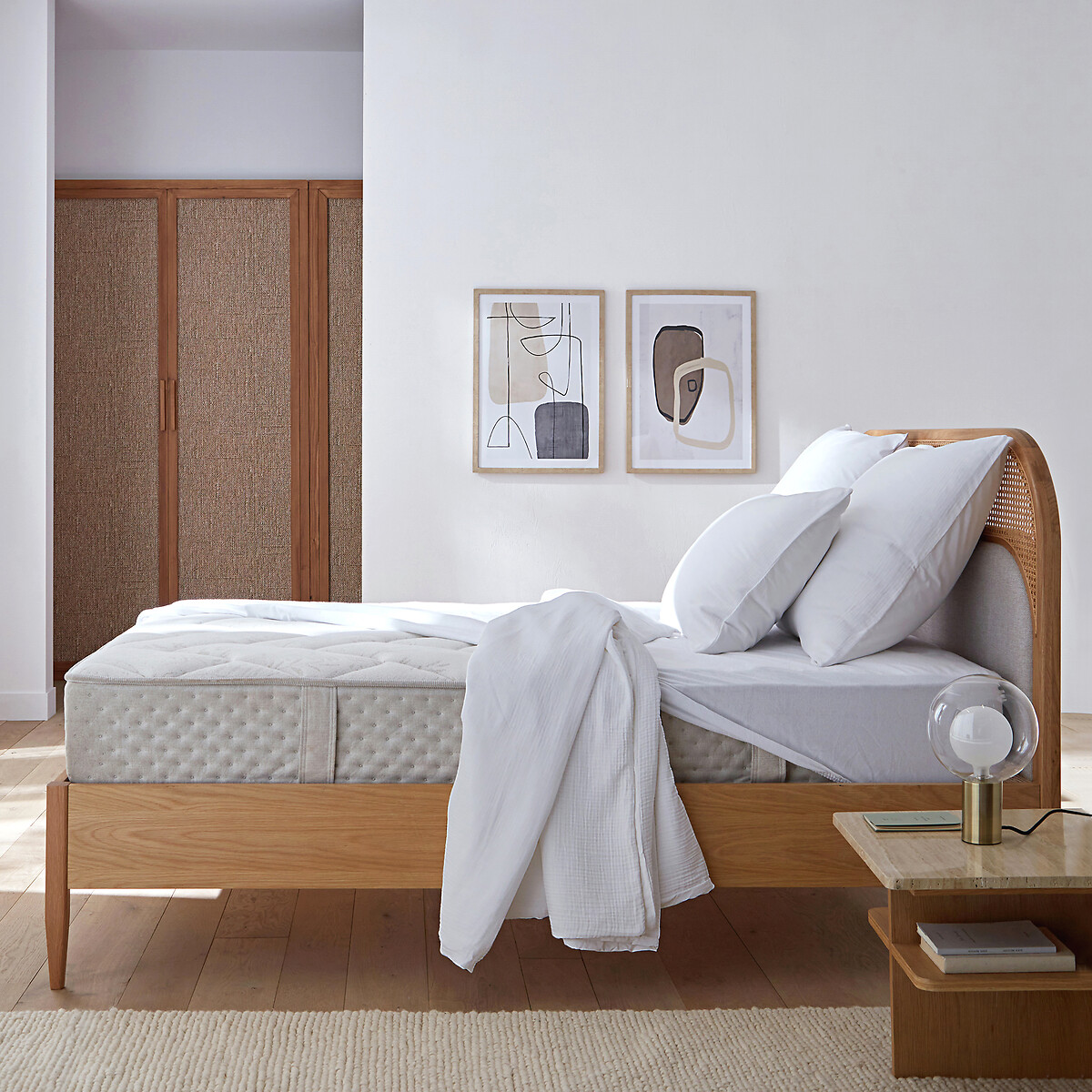 Matelas 651 ressorts, 5 zones, soutien ferme, accueil moelleux beige lin, LA REDOUTE INTERIEURS