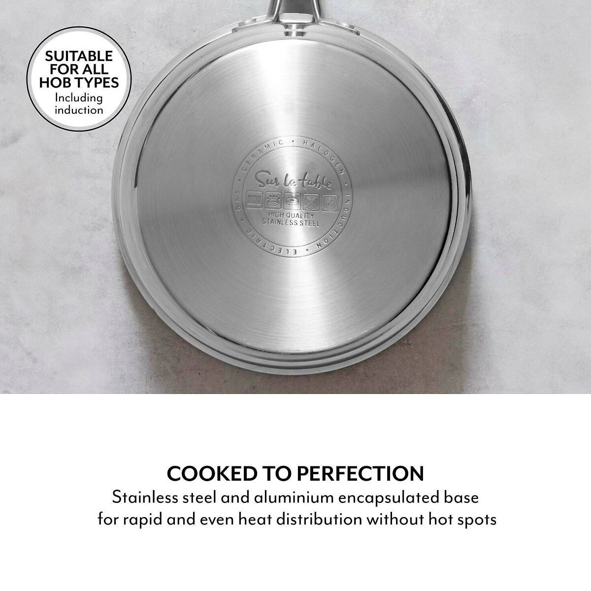 20cm SLT Core Stainless Steel Saucepan with Lid silver-coloured, SUR LA TABLE