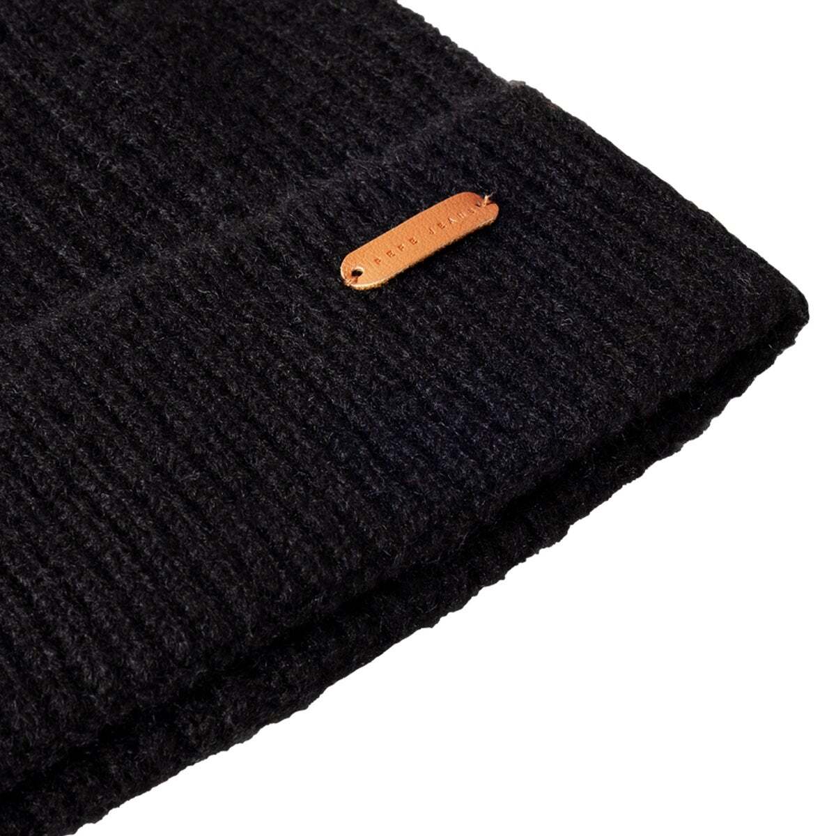 Bonnet Côtelé Avec Logo noir, PEPE JEANS
