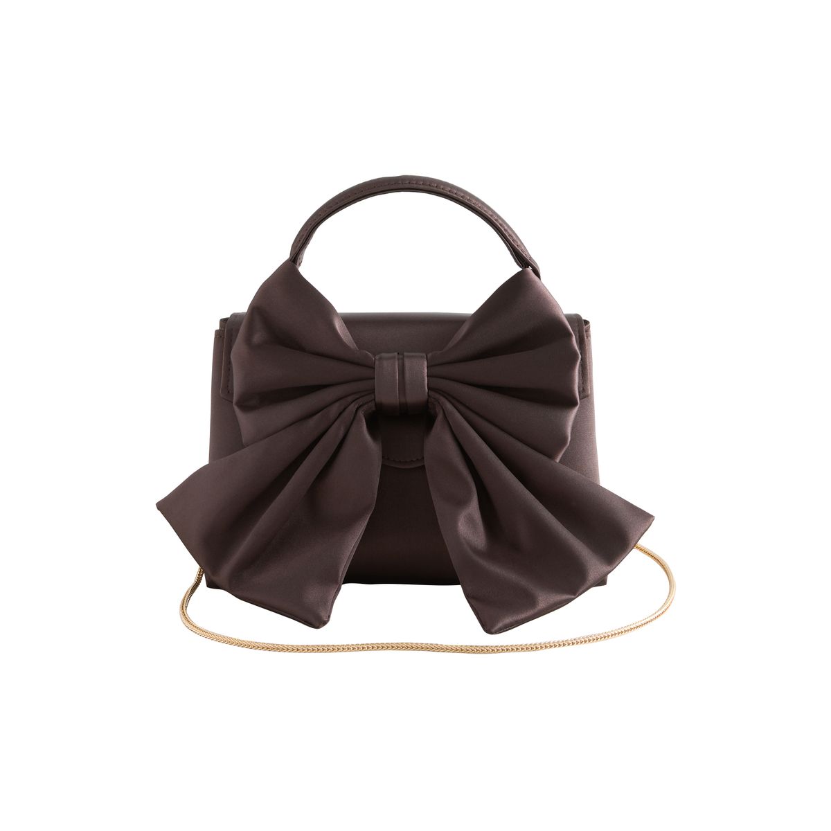 Sac à main avec nœud effet satin marron chocolat, NEXT